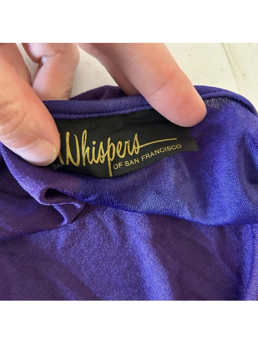 Vintage Whispers Nightgown Goddess Medium (10) purple gradient one shoulder tie